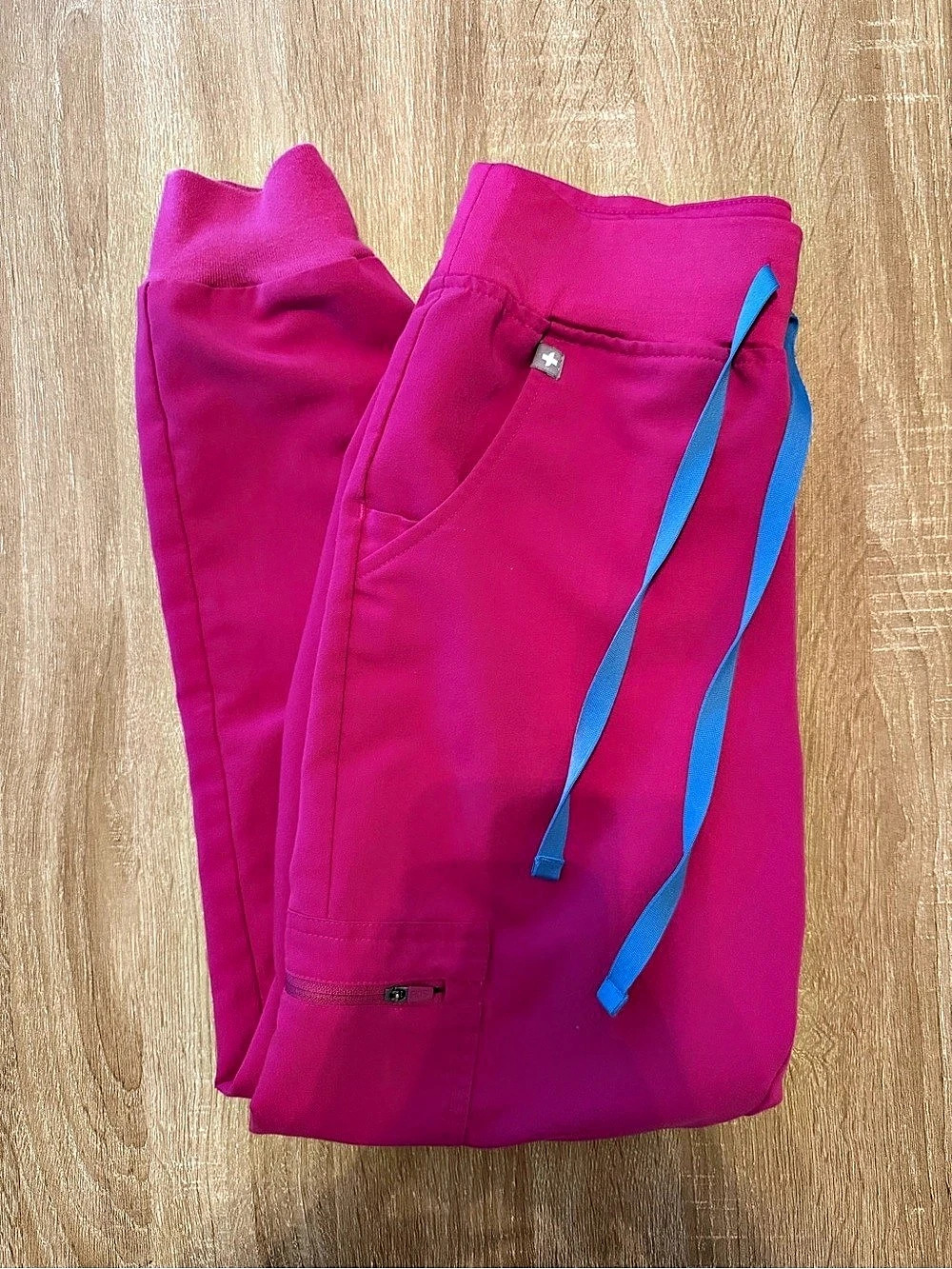 FIGS High Waisted Zamora Jogger Scrub Pants Raspberry Sorbet Petite - XS